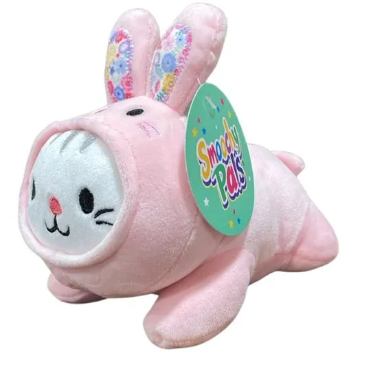 Peluche animalito disfrazado conejo rosado 